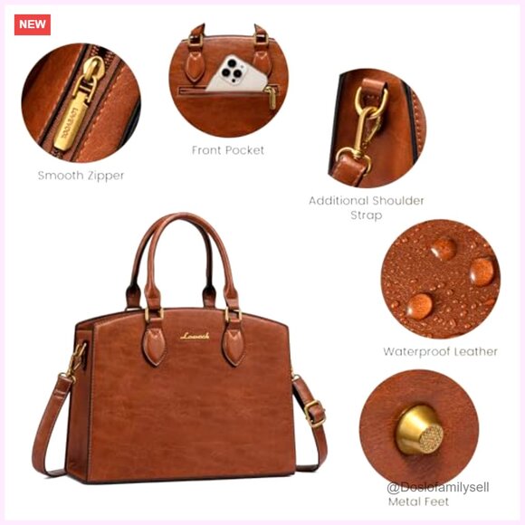 Amazon.com: ALINUOYQ Boston Tote Bag for Women with Multi  Vintage PU Leather Tote Shoulder Bag, Adjustable Strap, Multiple Pockets